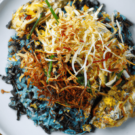 Nasi Kerabu – Blauer Reis mit Kräutern und Fisch - RamenHeaven