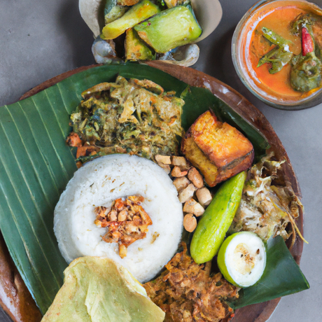Nasi Pecel: Reis mit Gemüse und Kencur-Erdnusssauce - RamenHeaven